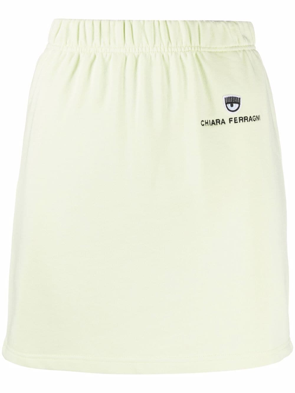 Chiara Ferragni embroidered logo cotton mini skirt - Green von Chiara Ferragni