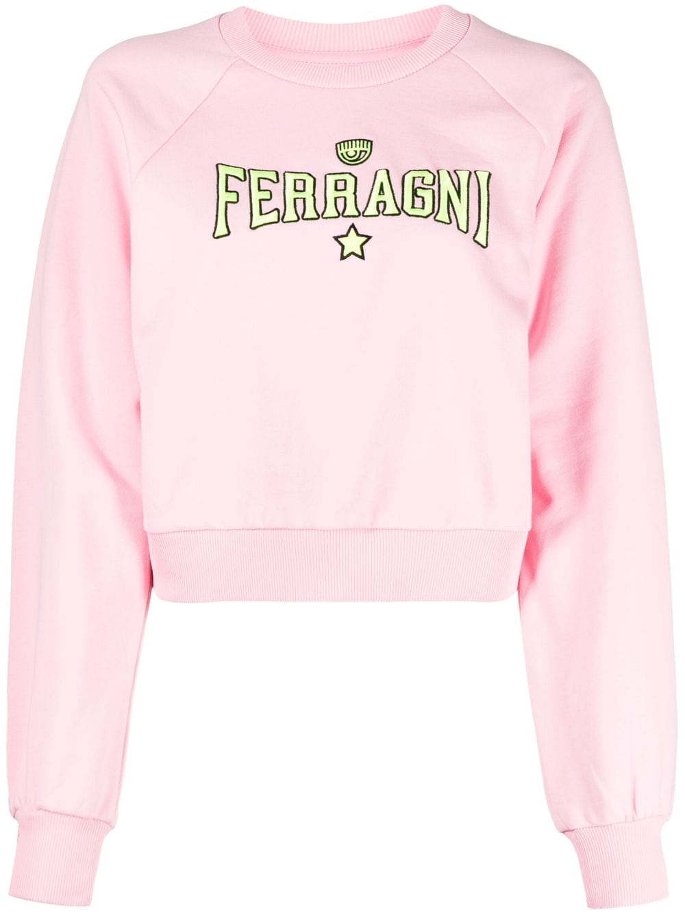 Chiara Ferragni embroidered-logo cotton sweatshirt - Pink von Chiara Ferragni