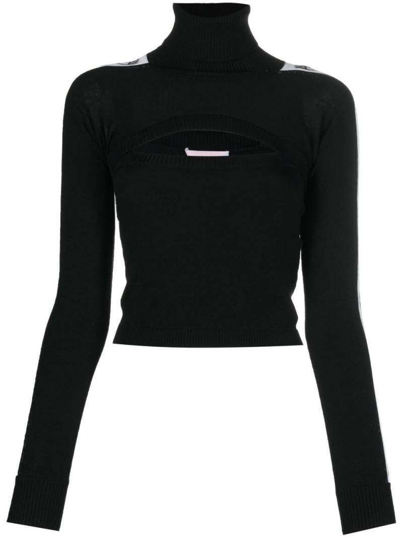 Chiara Ferragni eye-motif cropped jumper - Black von Chiara Ferragni