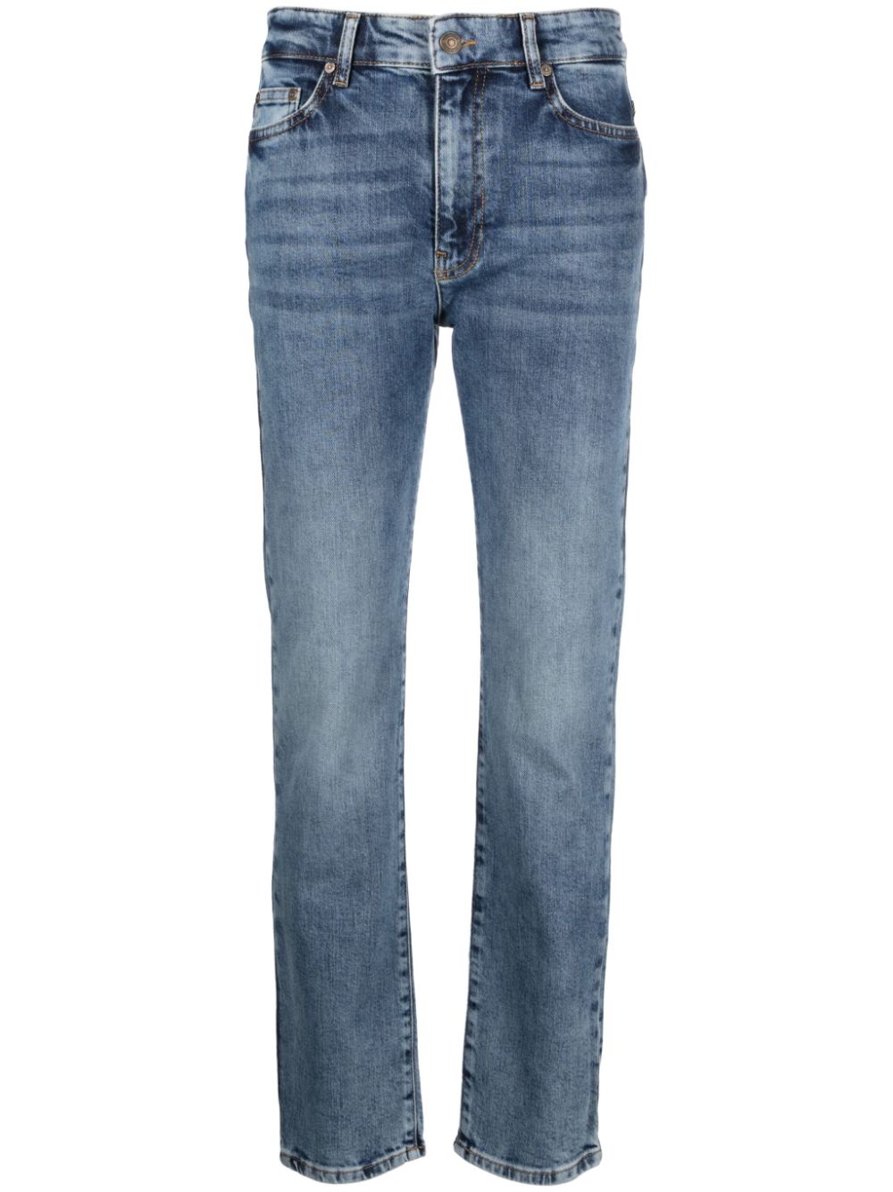 Chiara Ferragni high-rise slim-cut cotton jeans - Blue von Chiara Ferragni