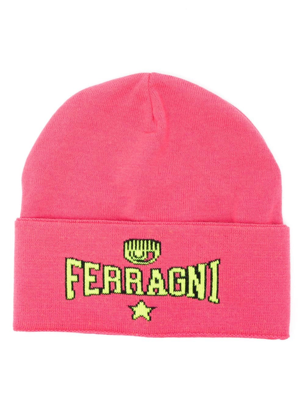 Chiara Ferragni intarsia-knit logo beanie - Pink von Chiara Ferragni