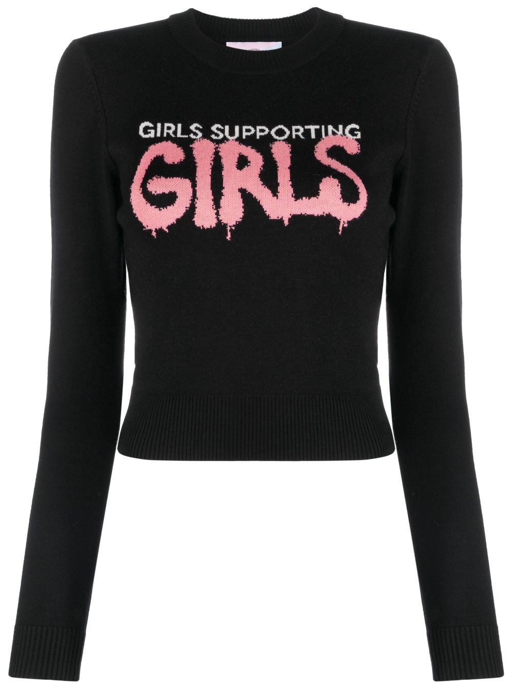 Chiara Ferragni intarsia-knit slogan jumper - Black von Chiara Ferragni