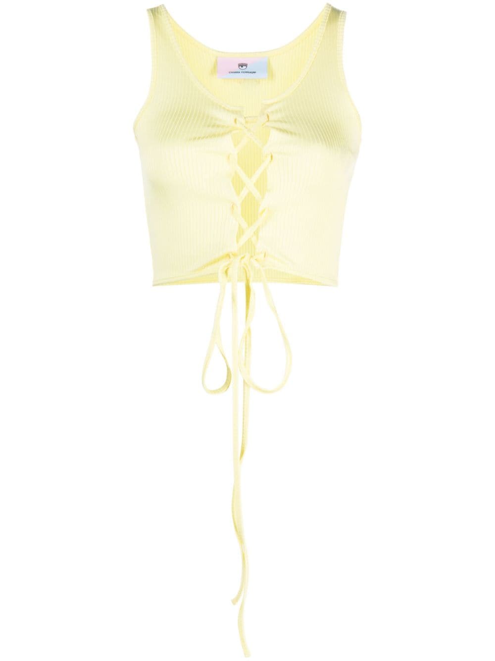 Chiara Ferragni lace-up sleeveless crop top - Yellow von Chiara Ferragni