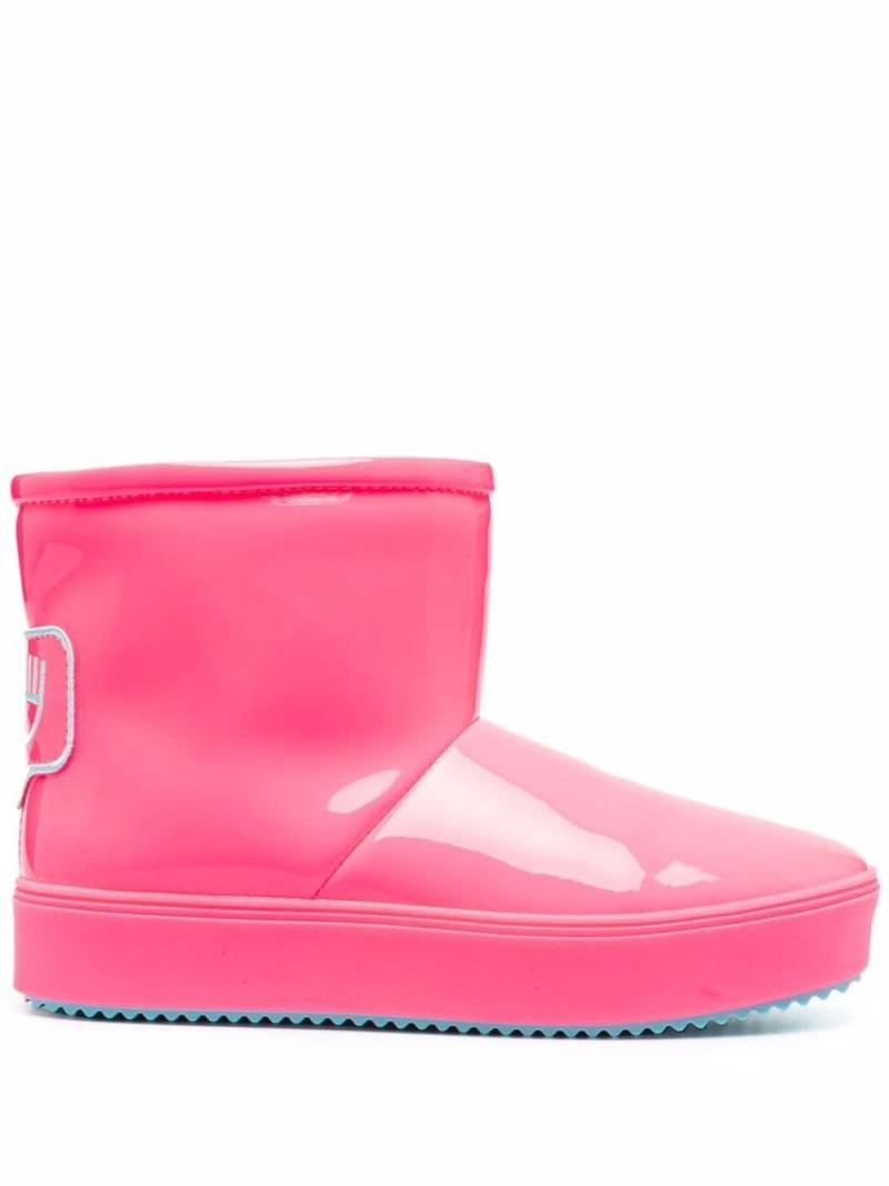Chiara Ferragni logo-patch rubber ankle boots - Pink von Chiara Ferragni