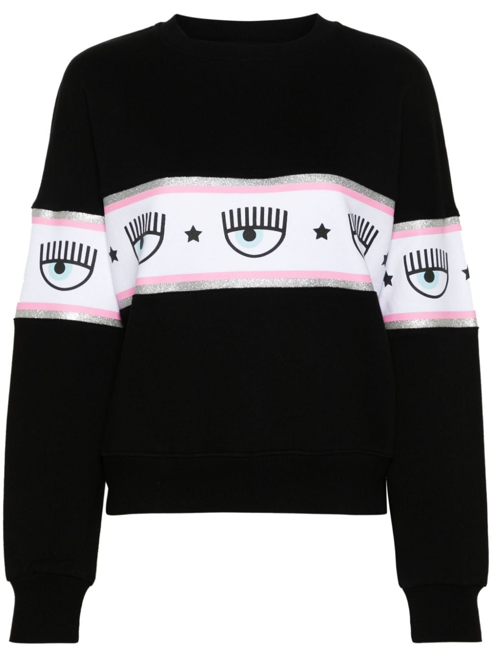 Chiara Ferragni logo-print cotton sweatshirt - Black von Chiara Ferragni