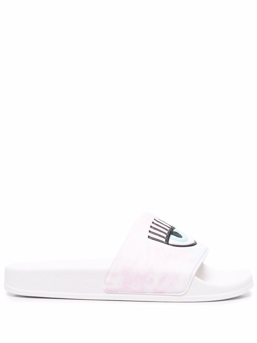 Chiara Ferragni logo-print flat slides - Blue von Chiara Ferragni