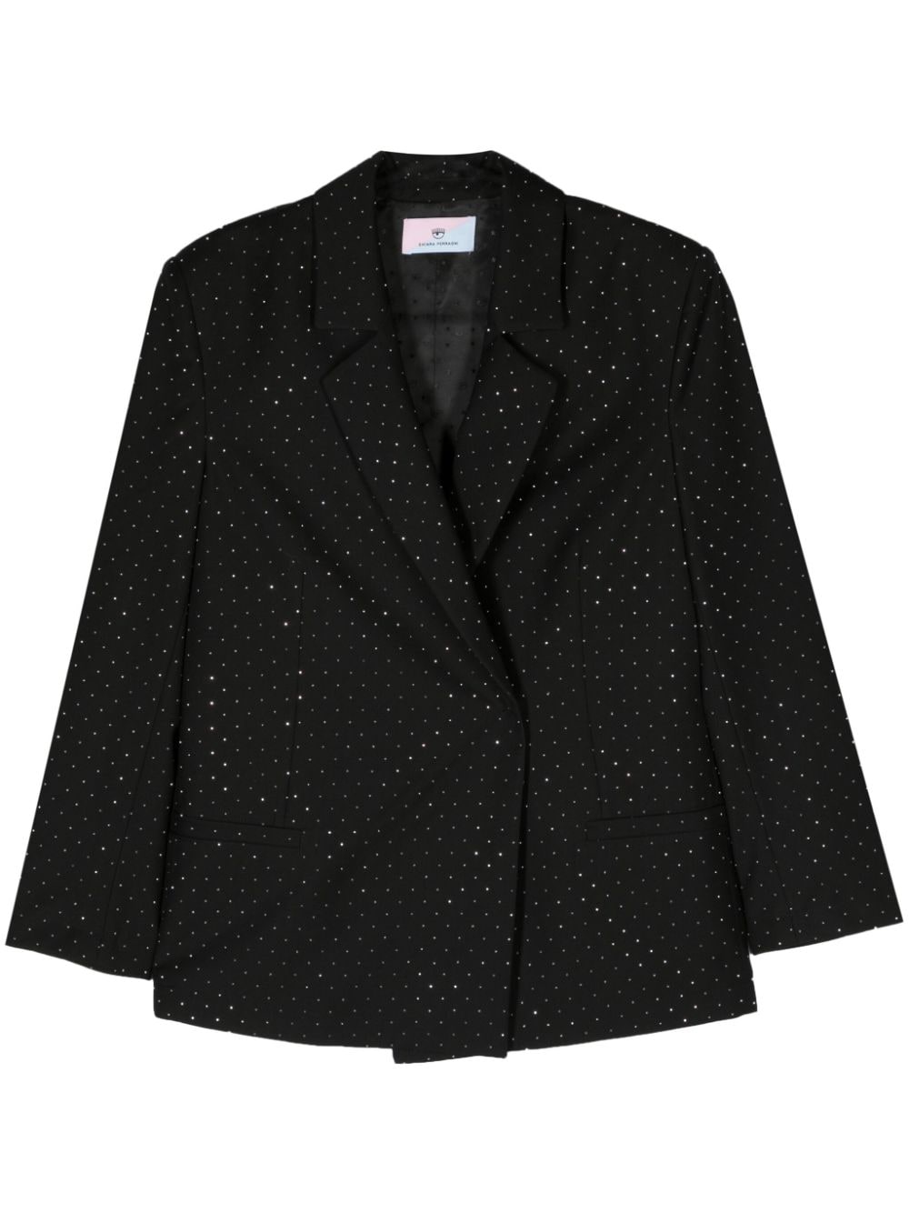 Chiara Ferragni rhinestone-embellished double-breasted blazer - Black von Chiara Ferragni