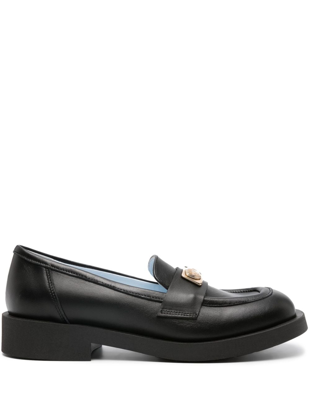 Chiara Ferragni square-toe leather loafers - Black von Chiara Ferragni