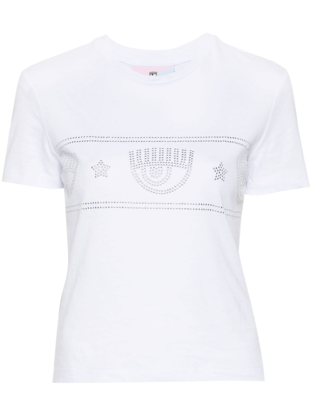 Chiara Ferragni studded-logo cotton T-shirt - White von Chiara Ferragni