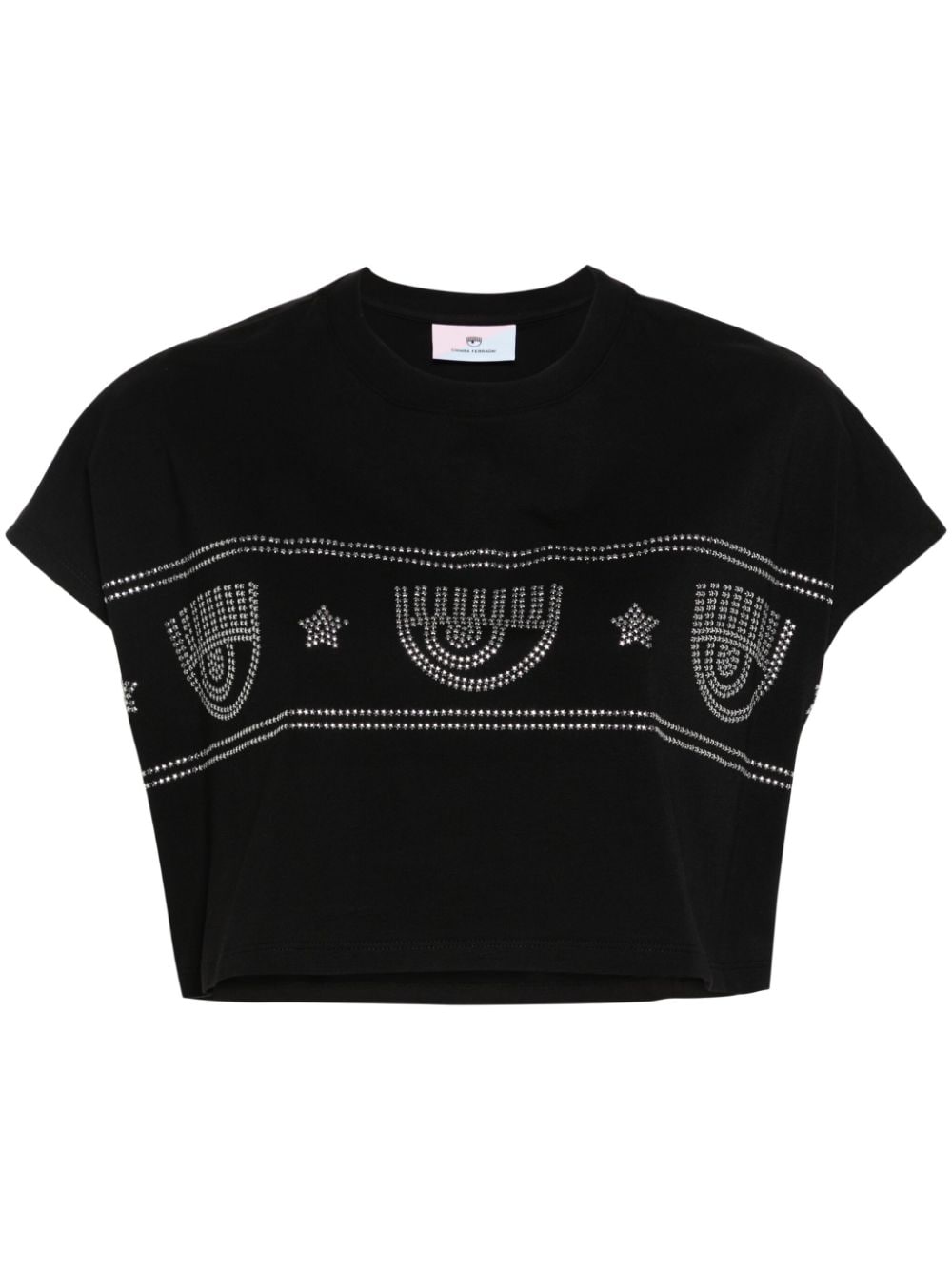 Chiara Ferragni studded-logo cropped T-shirt - Black von Chiara Ferragni