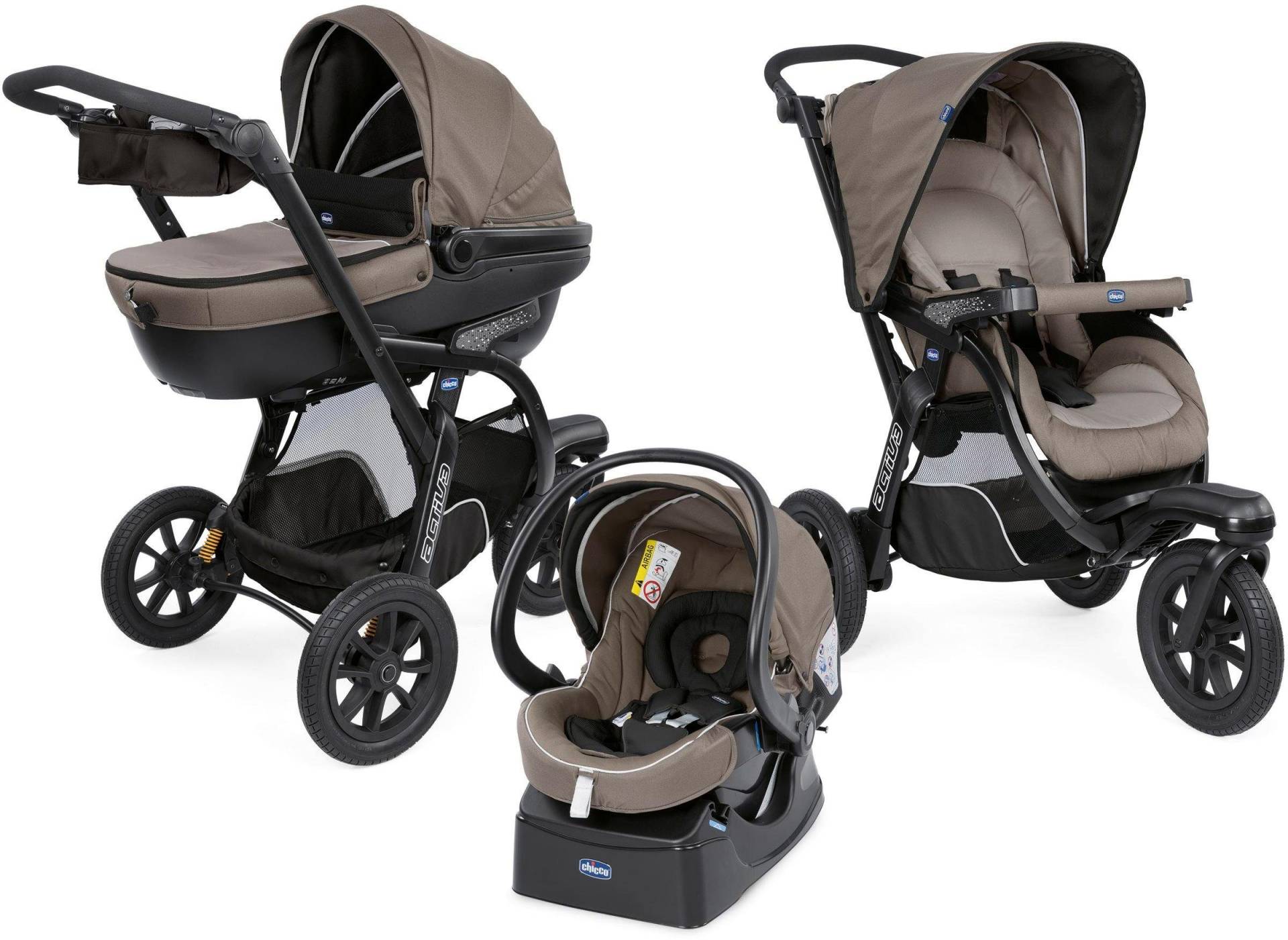 Chicco Kombi-Kinderwagen »Trio-System Activ3 Top, Dark Beige«, 15 kg von Chicco