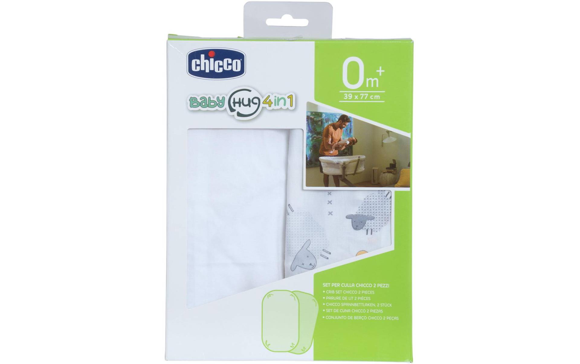 Chicco Spannbettlaken »2er Set Grey Sheep 77 x 39 cm« von Chicco