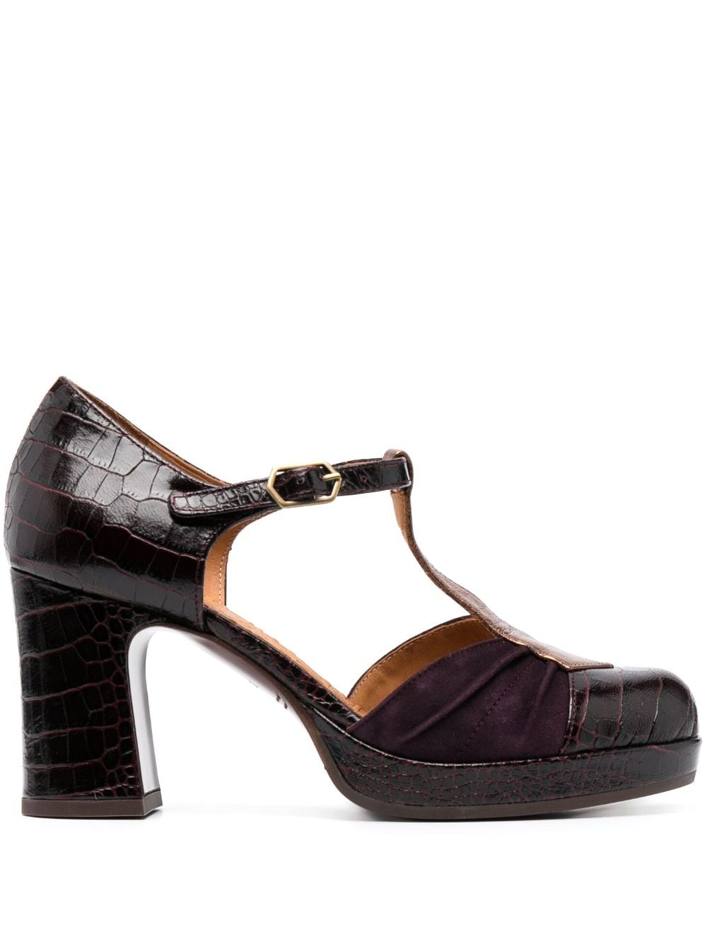 Chie Mihara Dajud 90mm T-bar leather pumps - Purple von Chie Mihara