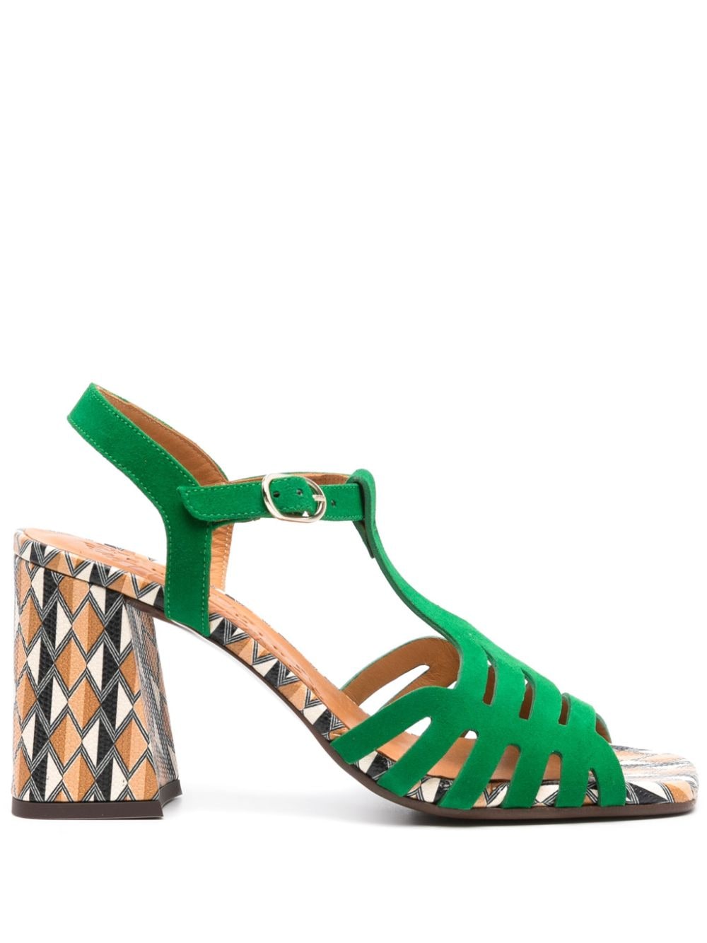 Chie Mihara Pesca geometric-print sandals - Green von Chie Mihara