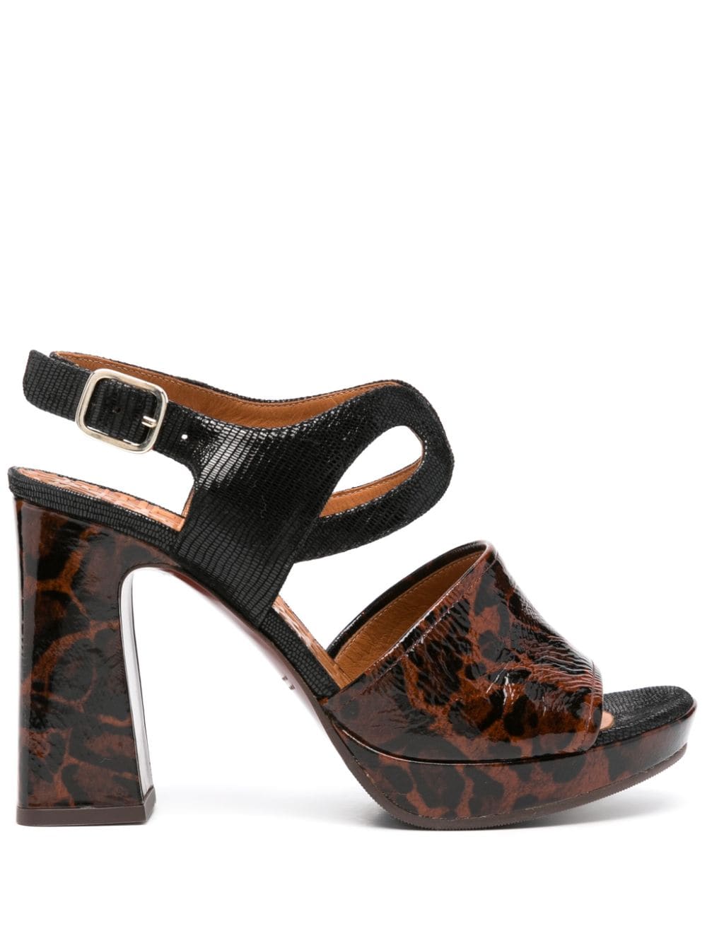 Chie Mihara Ute 90mm leopard-print sandals - Brown von Chie Mihara