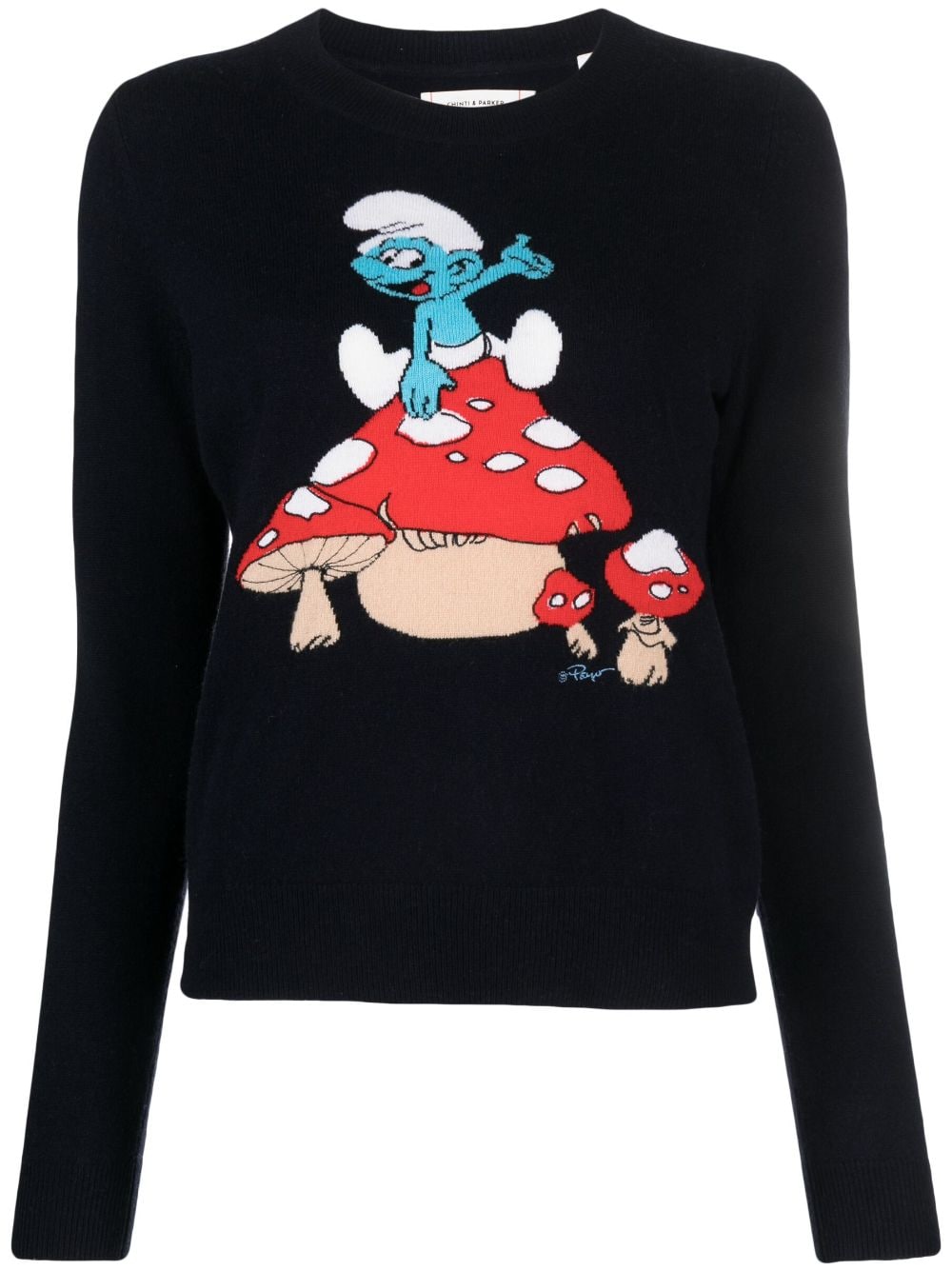 Chinti & Parker Toadstool Smurf crew-neck jumper - Blue von Chinti & Parker