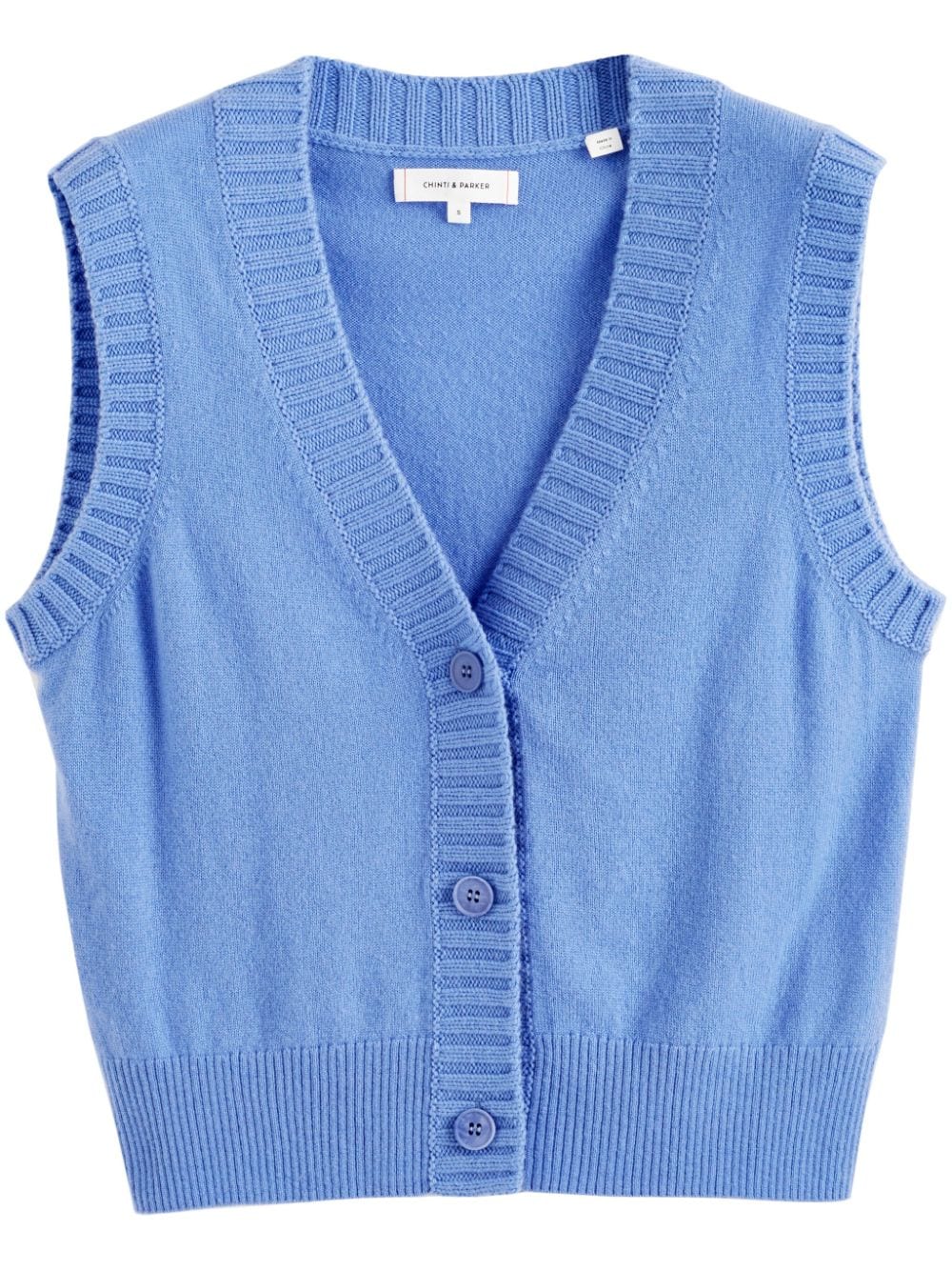 Chinti & Parker V-neck knitted waistcoat - Blue von Chinti & Parker