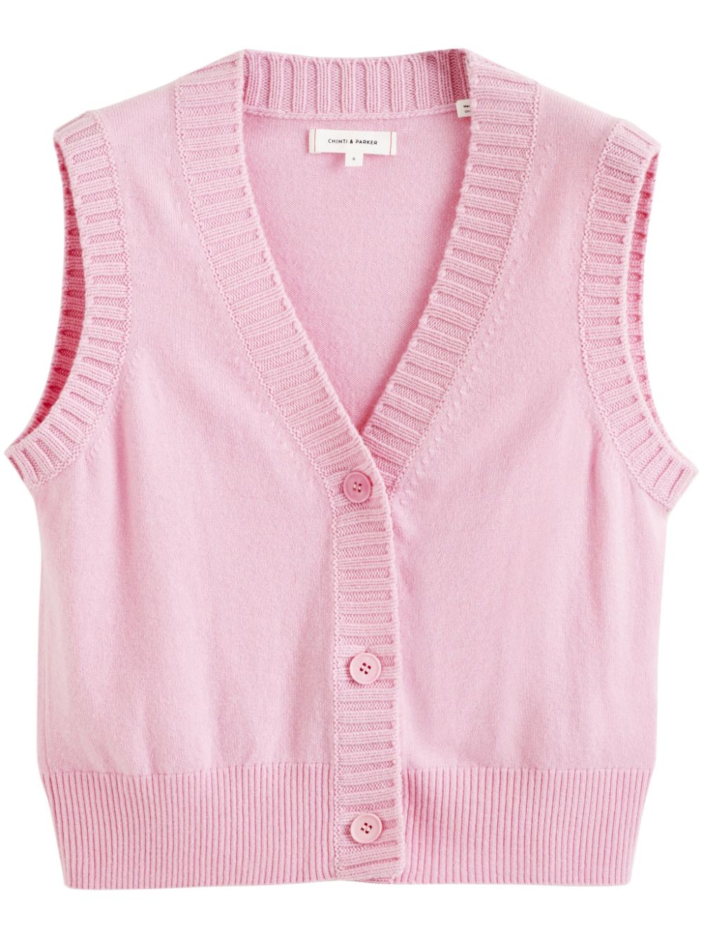 Chinti & Parker V-neck knitted waistcoat - Pink von Chinti & Parker