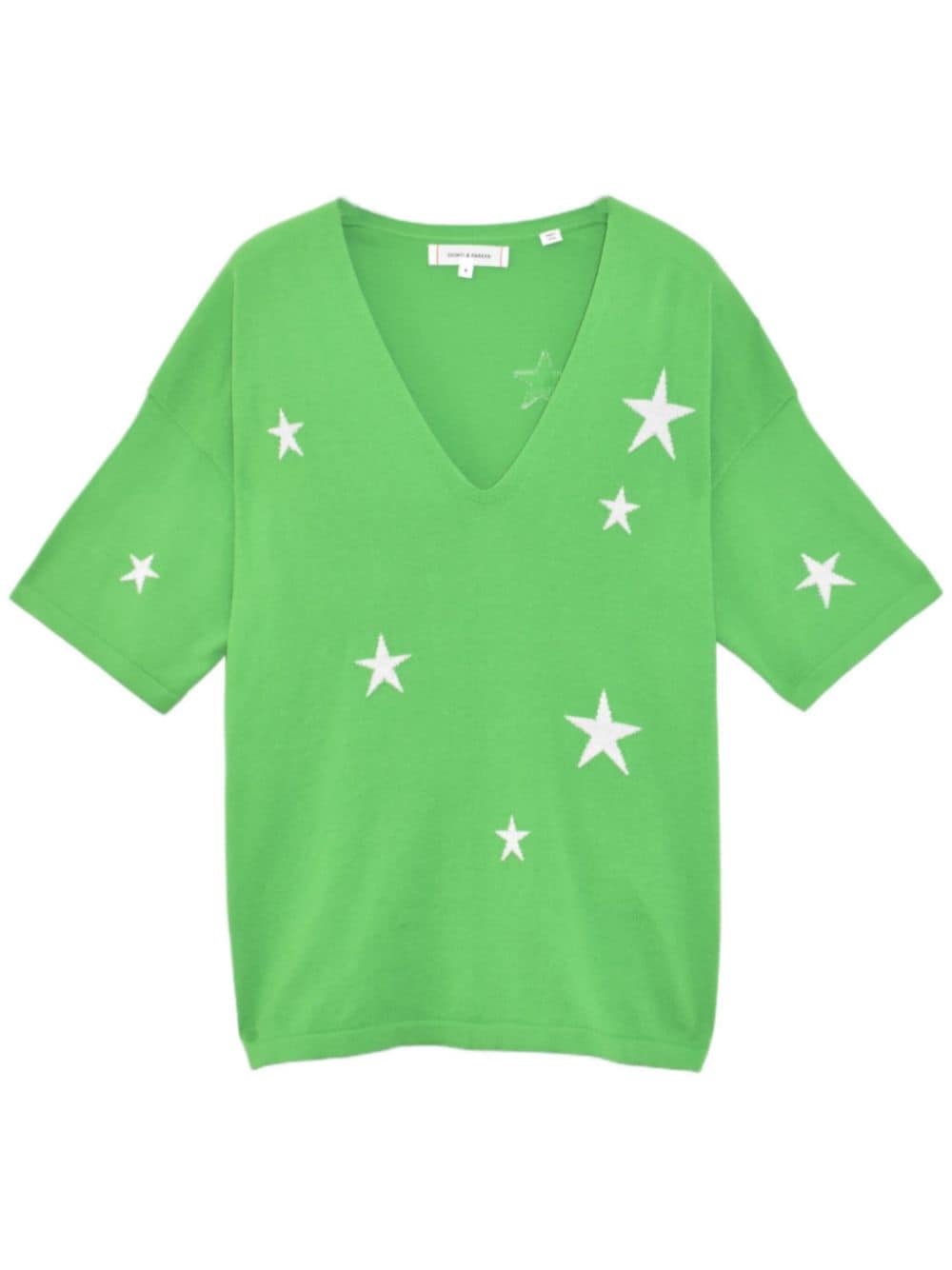 Chinti & Parker star-intarsia cotton knitted T-shirt - Green von Chinti & Parker
