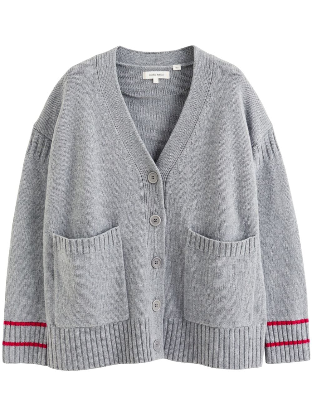 Chinti & Parker stripe-detail button-up cardigan - Grey von Chinti & Parker