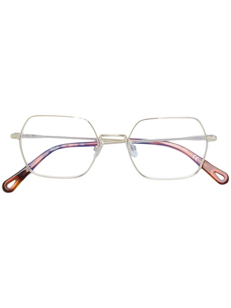 Chloé Eyewear rectangular frame glasses - Metallic von Chloé Eyewear