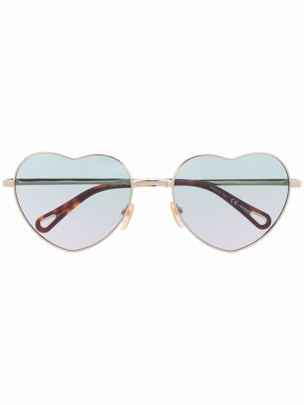 Chloé Eyewear Milane heart-frame sunglasses - Gold von Chloé Eyewear