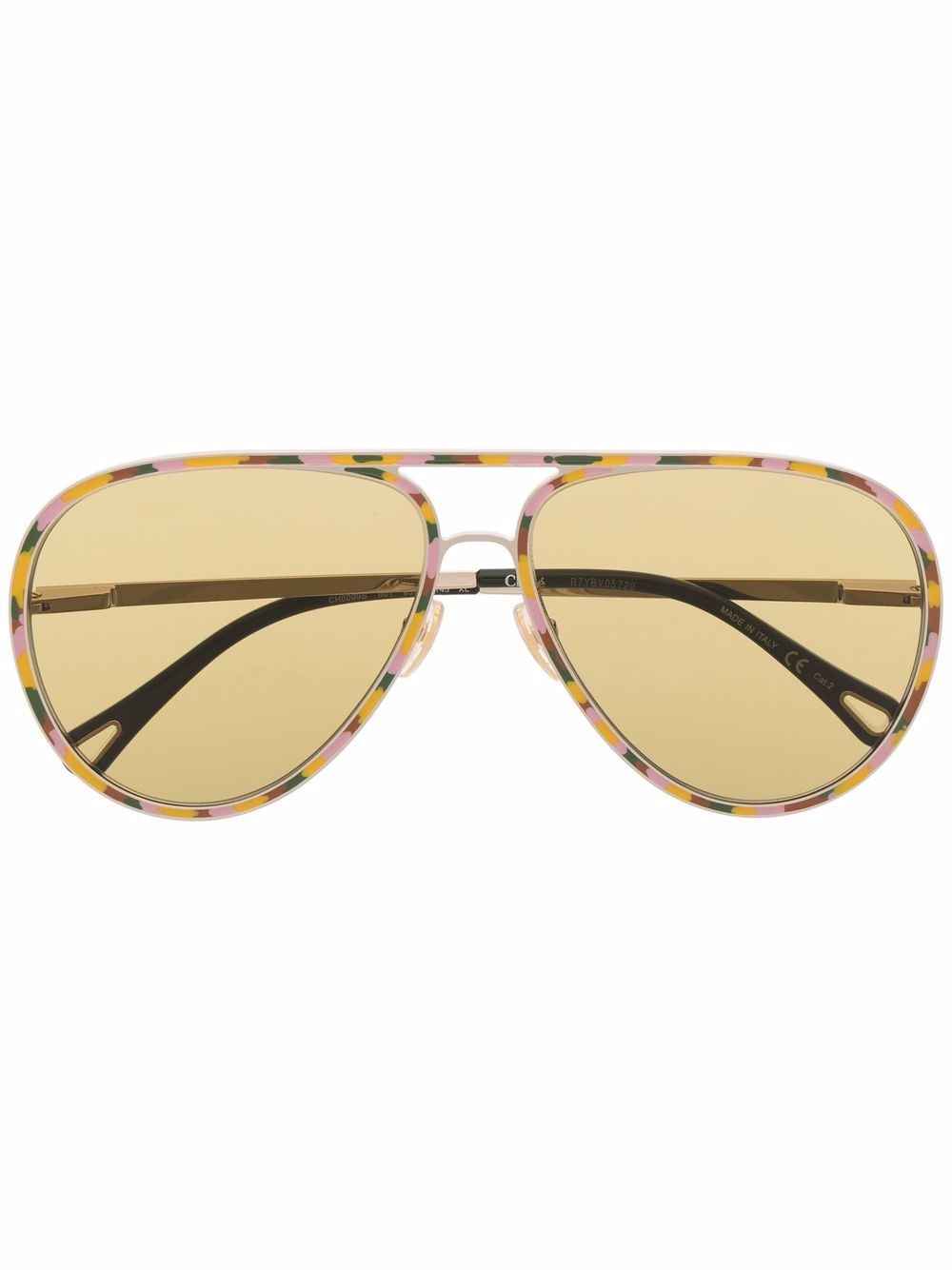 Chloé Eyewear camouflage-print pilot sunglasses - Green von Chloé Eyewear