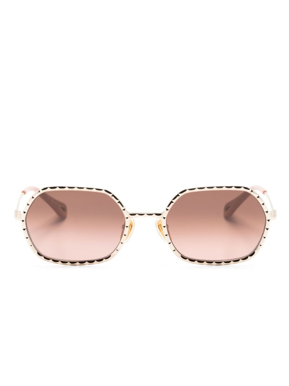 Chloé Eyewear geometric-frame sunglasses - Gold von Chloé Eyewear