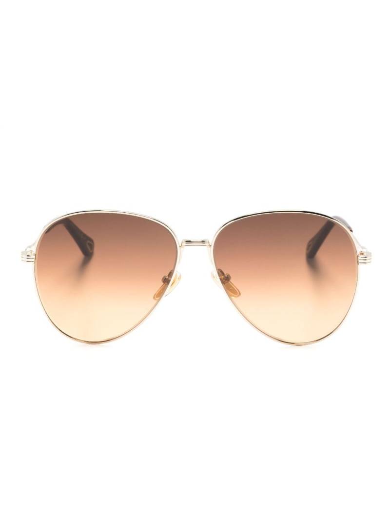 Chloé Eyewear gradient-lenses pilot-frame sunglasses - Gold von Chloé Eyewear