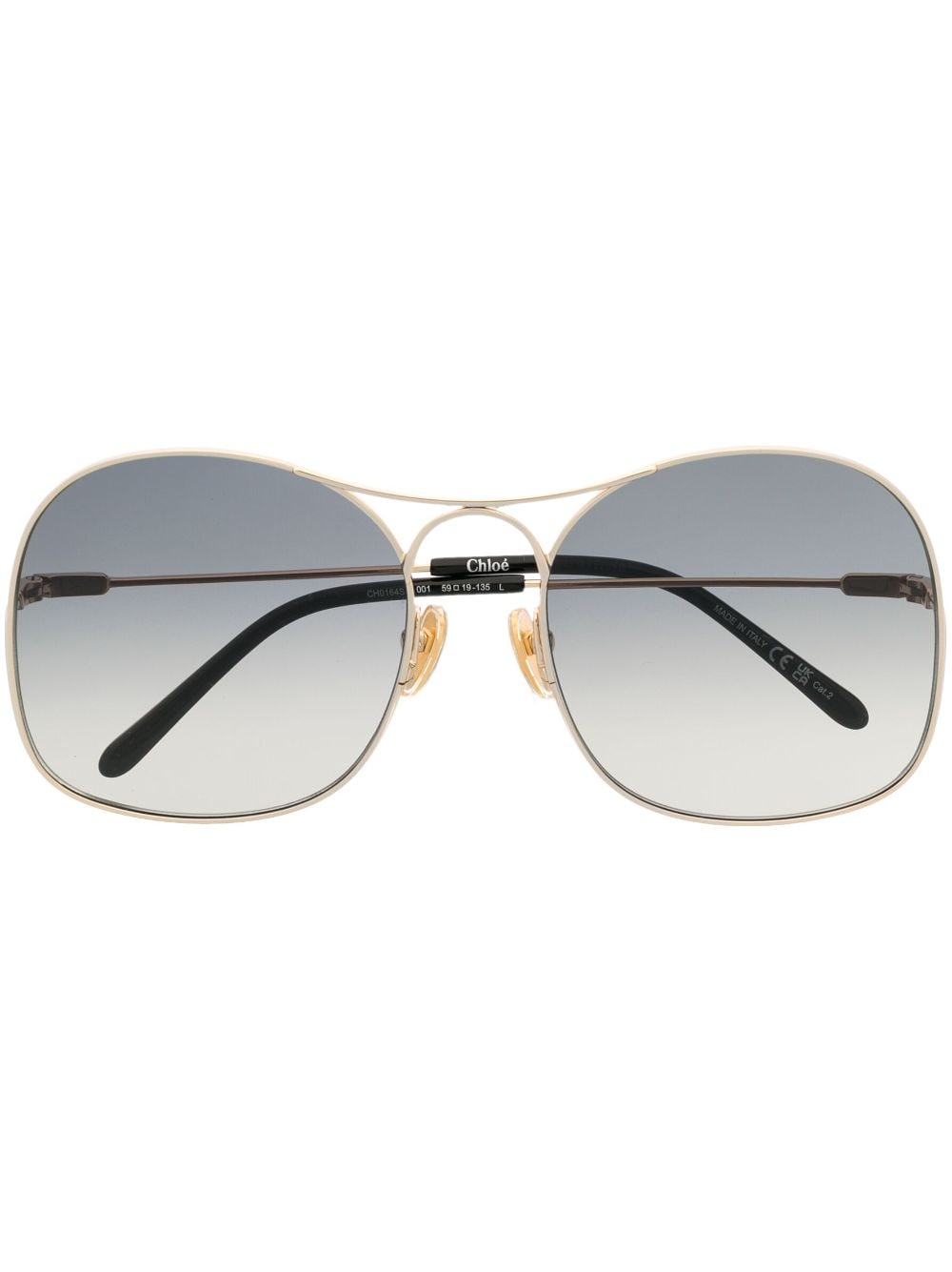 Chloé Eyewear logo-engraved oversized-frame sunglasses - Gold von Chloé Eyewear