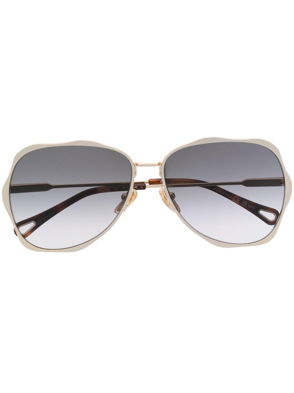 Chloé Eyewear logo-engraved pilot-frame sunglasses - Gold von Chloé Eyewear