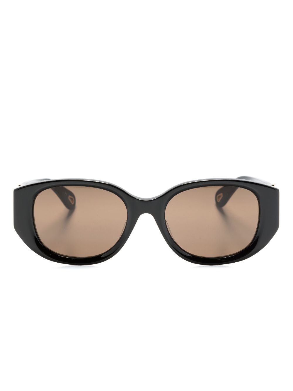 Chloé Eyewear logo-engraved round-frame sunglasses - Black von Chloé Eyewear
