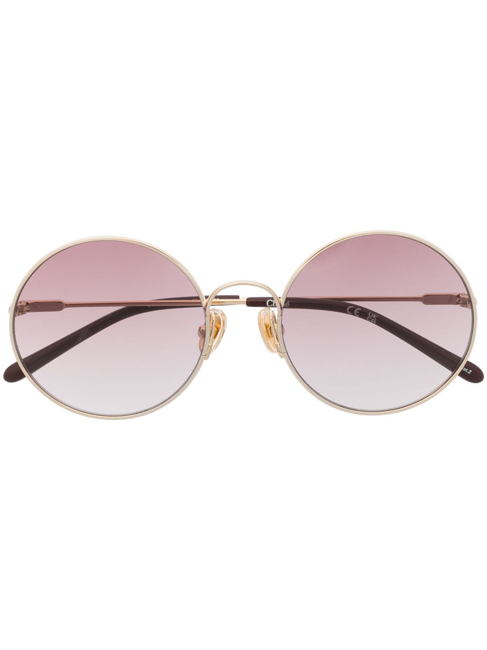 Chloé Eyewear logo-engraved round-frame sunglasses - Gold von Chloé Eyewear