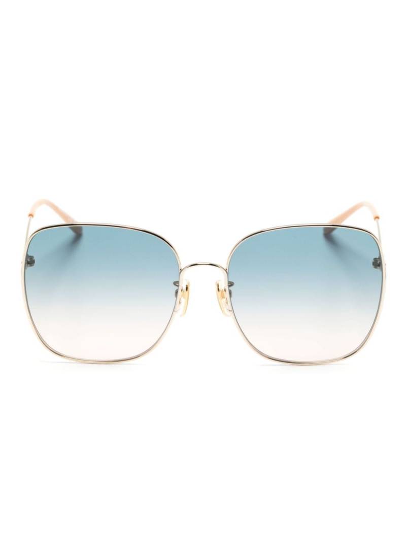 Chloé Eyewear logo-engraved square-frame sunglasses - Gold von Chloé Eyewear