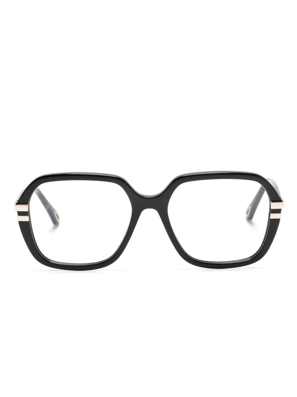 Chloé Eyewear logo-lettering square-frame glasses - Black von Chloé Eyewear