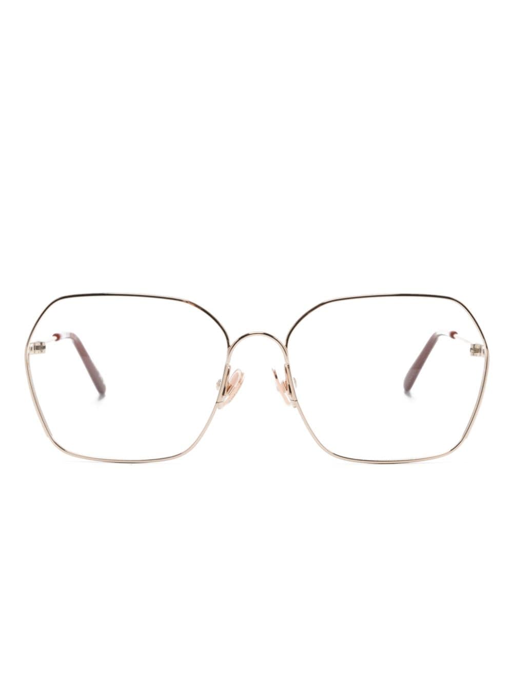 Chloé Eyewear metal geometric-frame glasses - Gold von Chloé Eyewear