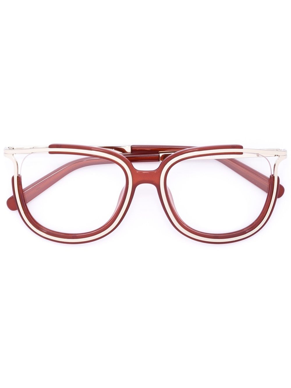 Chloé Eyewear metal rim glasses - Brown von Chloé Eyewear