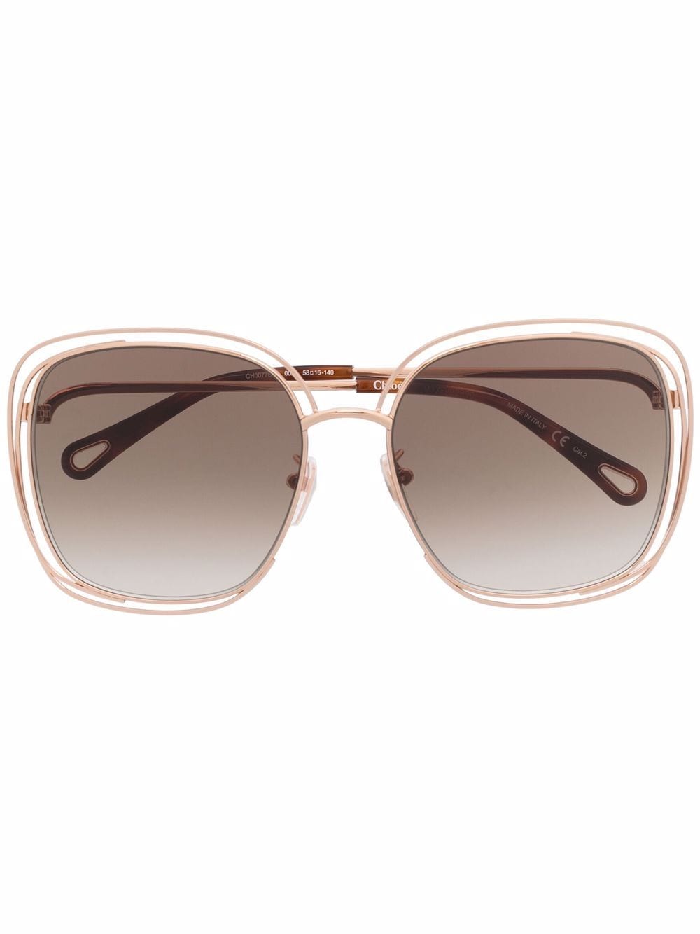 Chloé Eyewear oversize frame sunglasses - Metallic von Chloé Eyewear