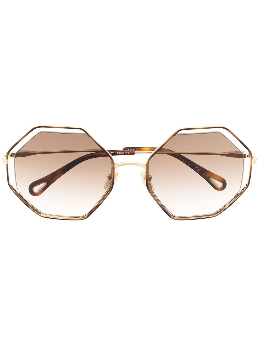 Chloé Eyewear oversized angular-frame sunglasses - Brown von Chloé Eyewear