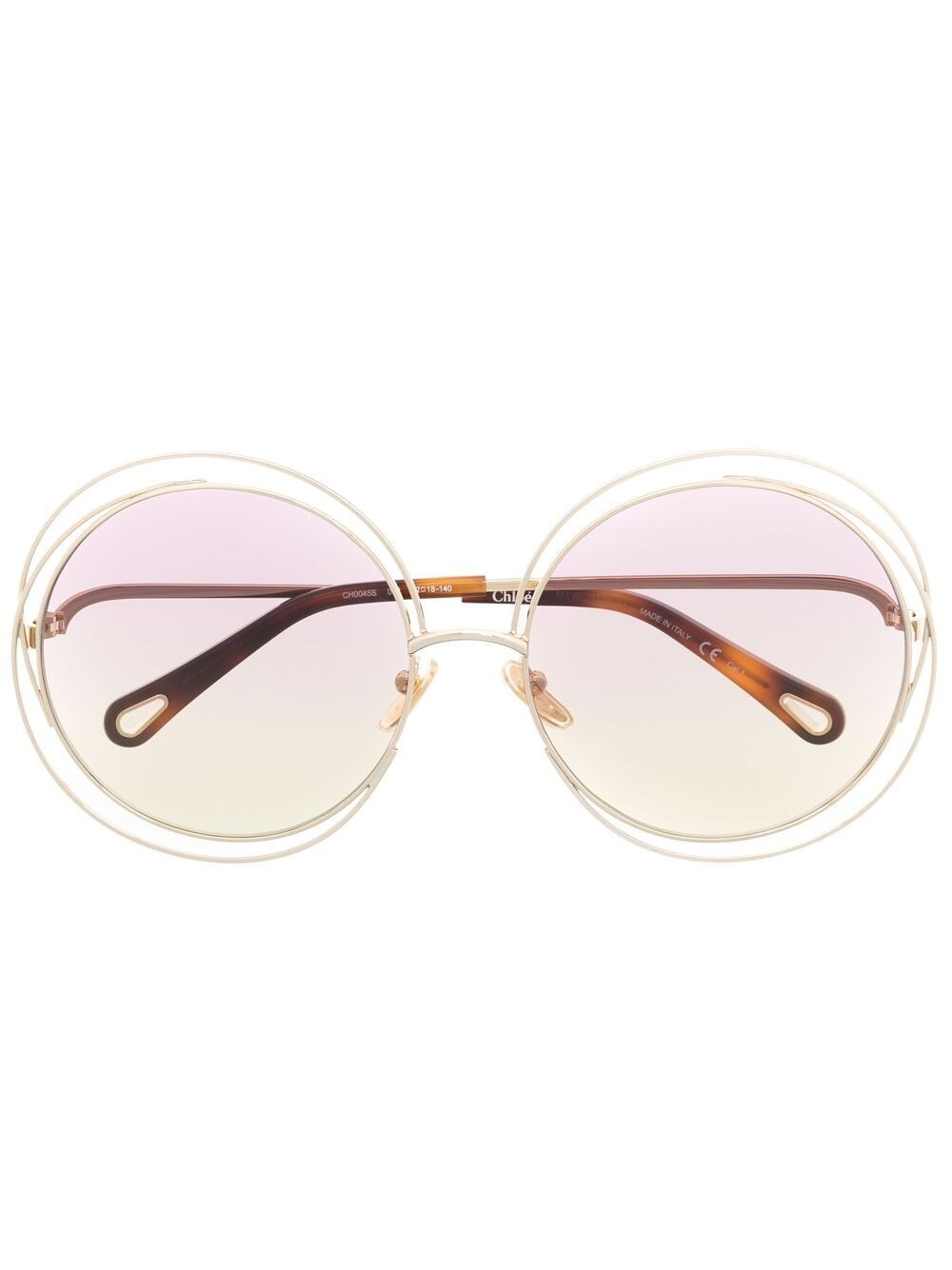Chloé Eyewear oversized round sunglasses - Gold von Chloé Eyewear