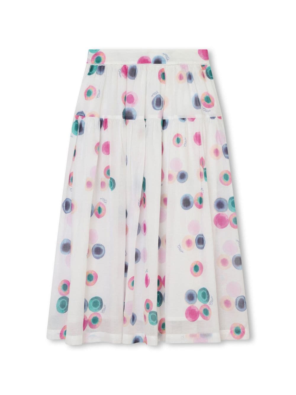 Chloé Kids abstract-print organic cotton maxi skirt - White von Chloé Kids