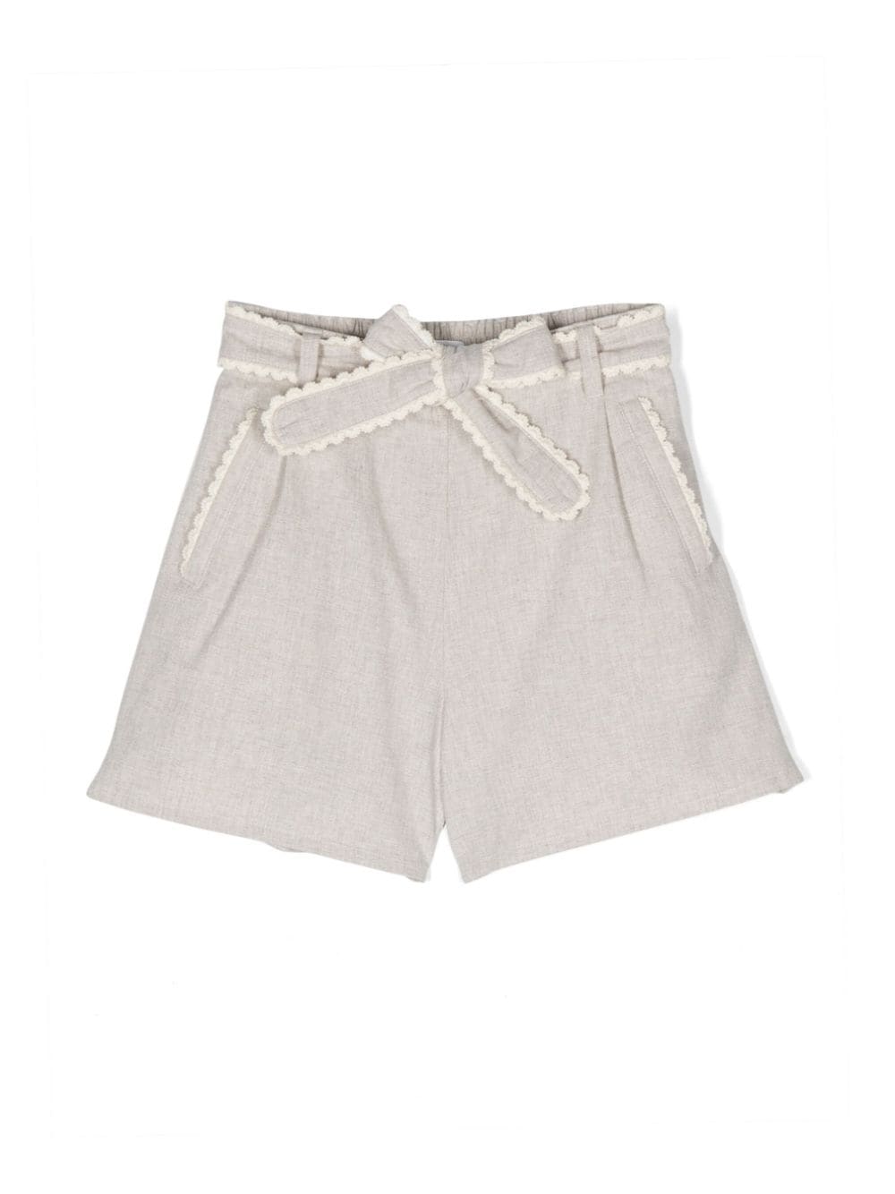Chloé Kids belted cotton shorts - Neutrals von Chloé Kids