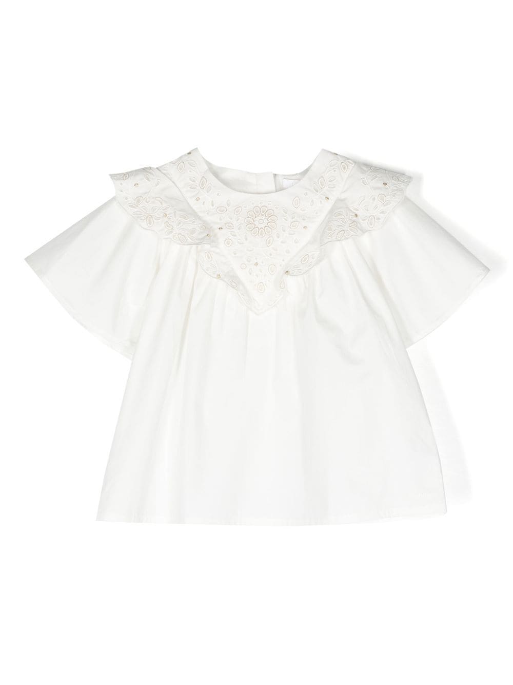 Chloé Kids broderie anglaise poplin blouse - White von Chloé Kids