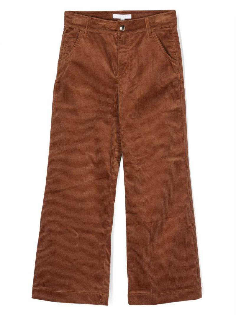 Chloé Kids corduroy cotton trousers - Brown von Chloé Kids