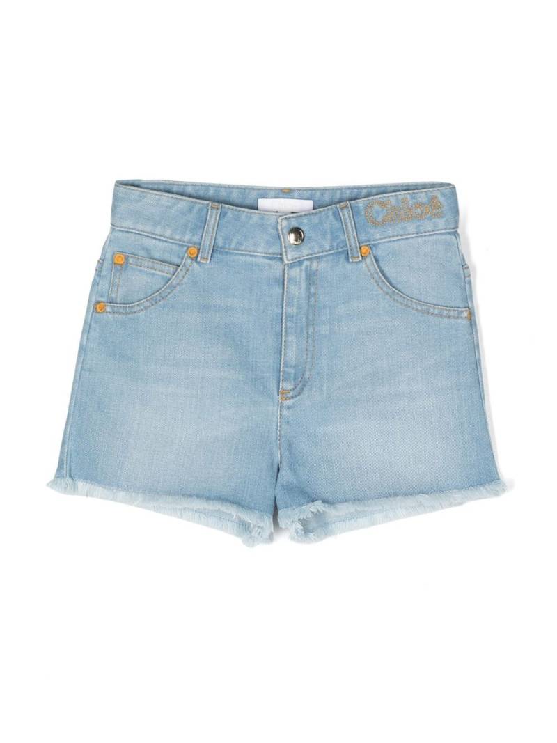 Chloé Kids cotton denim shorts - Blue von Chloé Kids