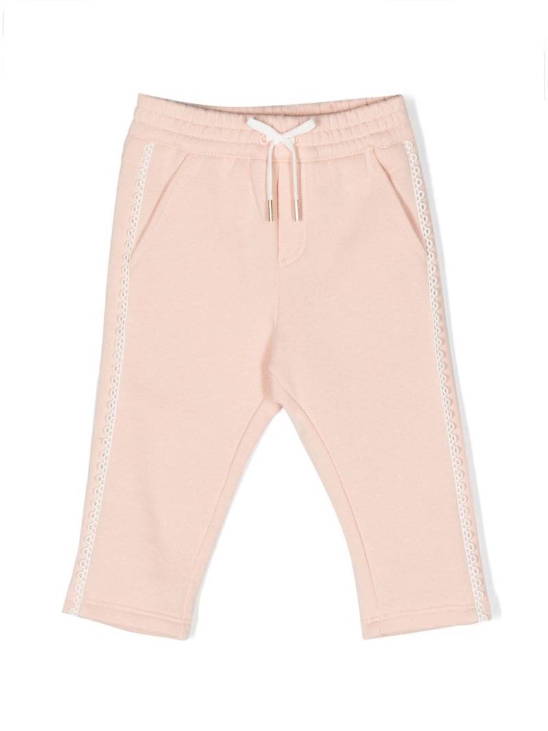 Chloé Kids crochet-trim track pants - Pink von Chloé Kids