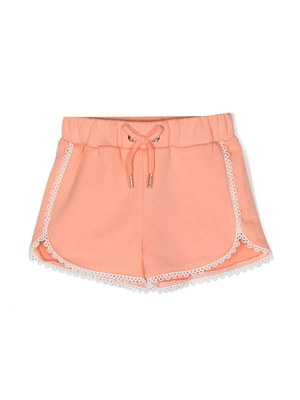 Chloé Kids drawstring cotton shorts - Orange von Chloé Kids