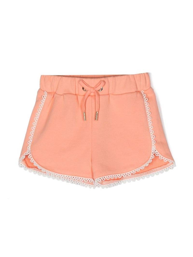 Chloé Kids drawstring cotton shorts - Orange von Chloé Kids