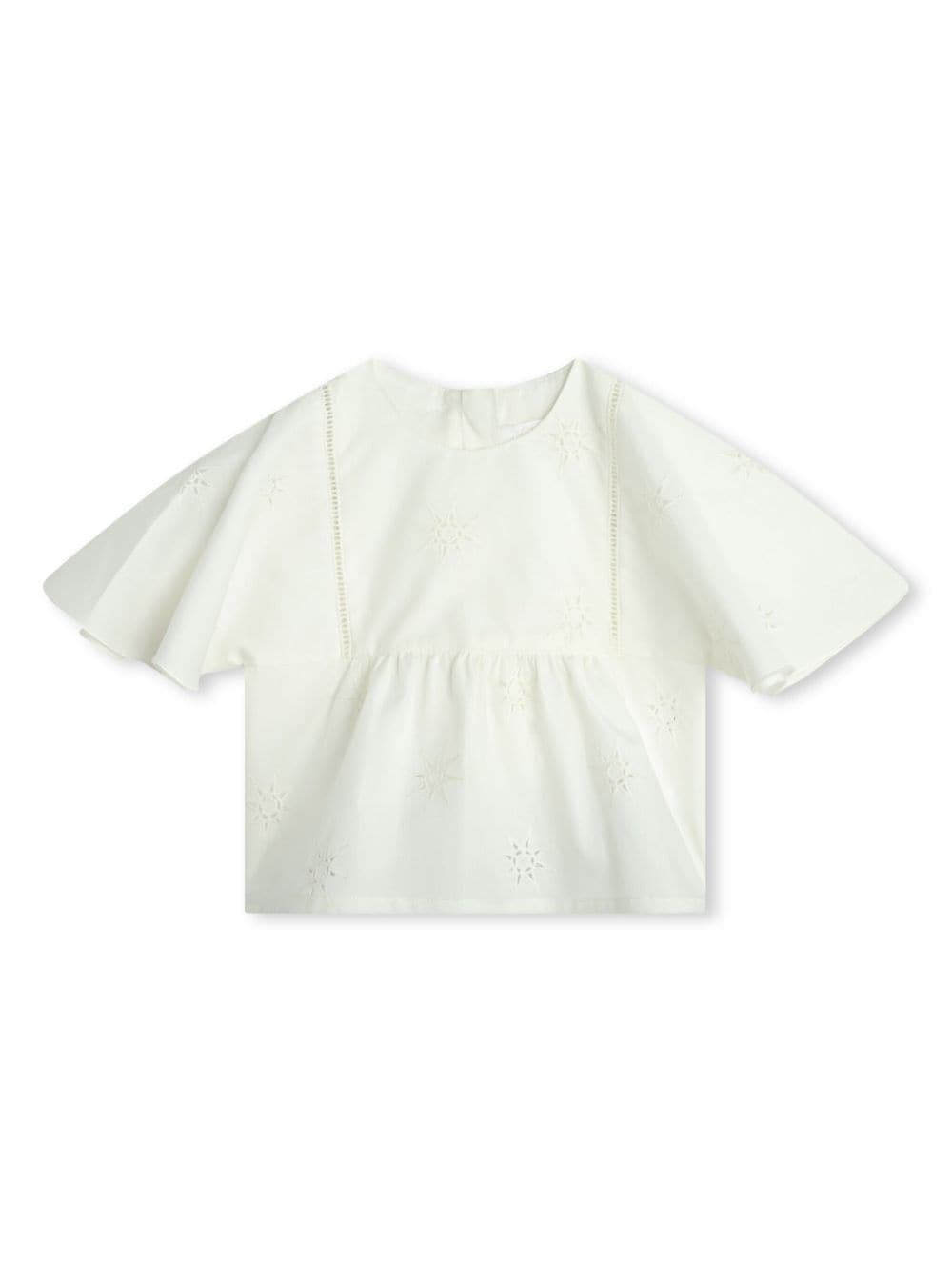 Chloé Kids embroidered cotton blouse - White von Chloé Kids