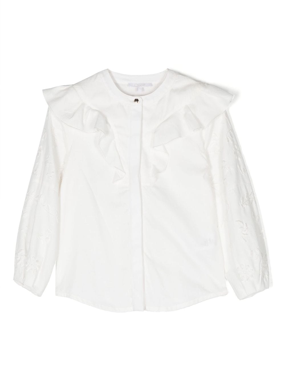 Chloé Kids embroidered-design cotton blouse - White von Chloé Kids